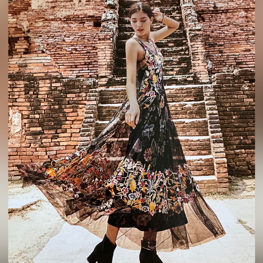 Johnny Was Rhio Mesh Dress size Small